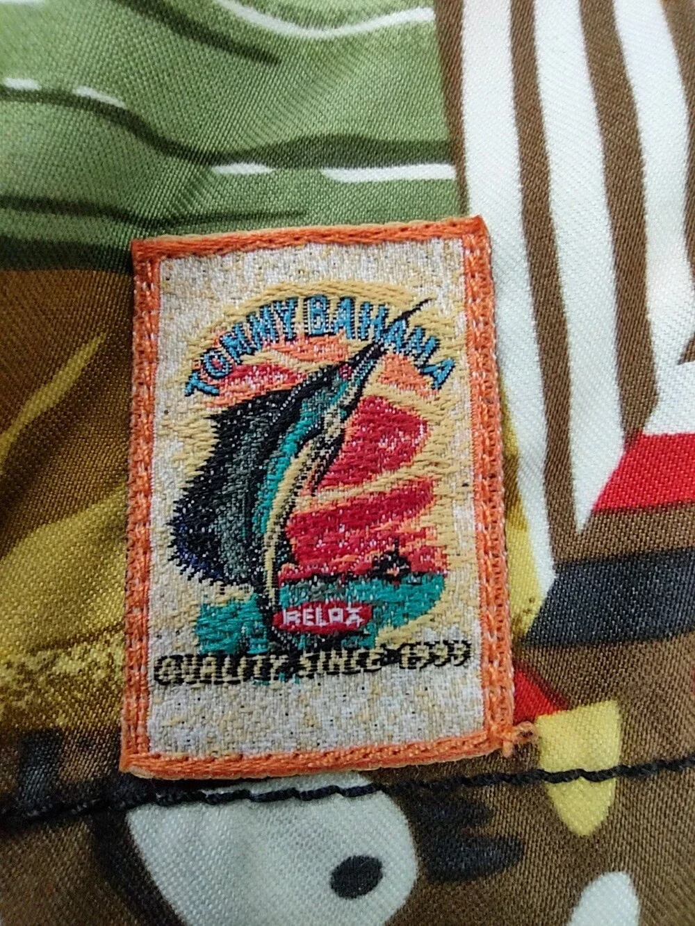 Tommy Bahama Shorts Men Medium Mesh Brief Lined Swim Trunks Hawaiian Print Relax